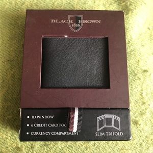 Thin Trifold Black Leather Wallet